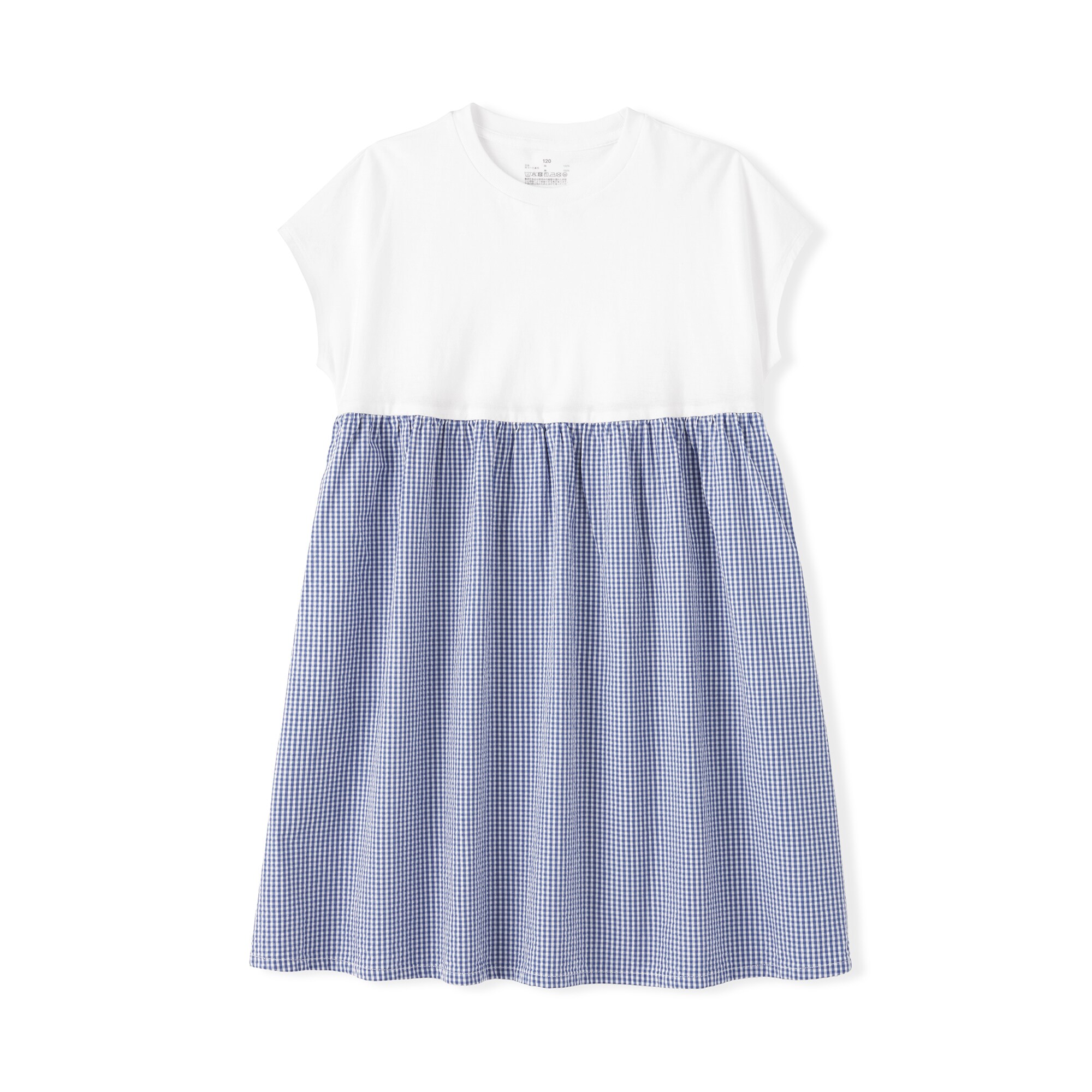 キッズ　涼感サッカーフレンチスリーブワンピース