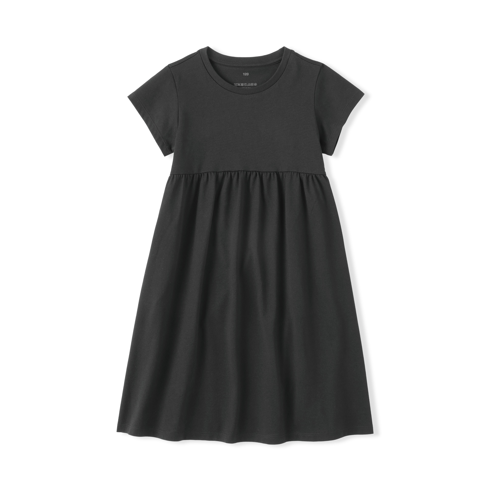 キッズ　涼感ＵＶカットクルーネック半袖ワンピース