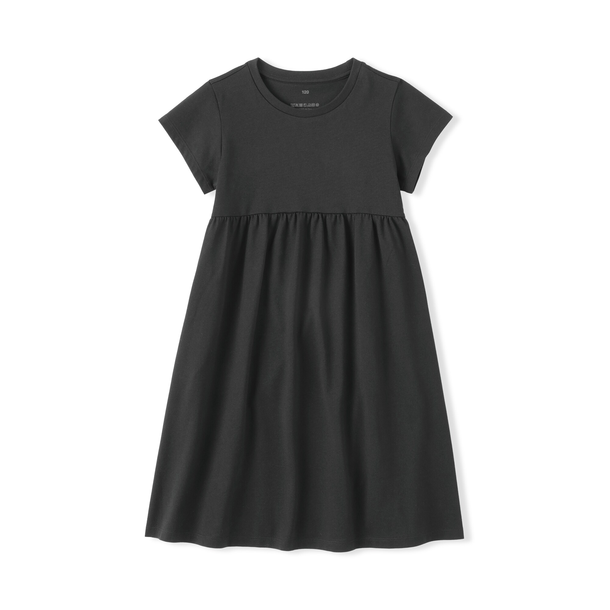 キッズ　涼感ＵＶカットクルーネック半袖ワンピース