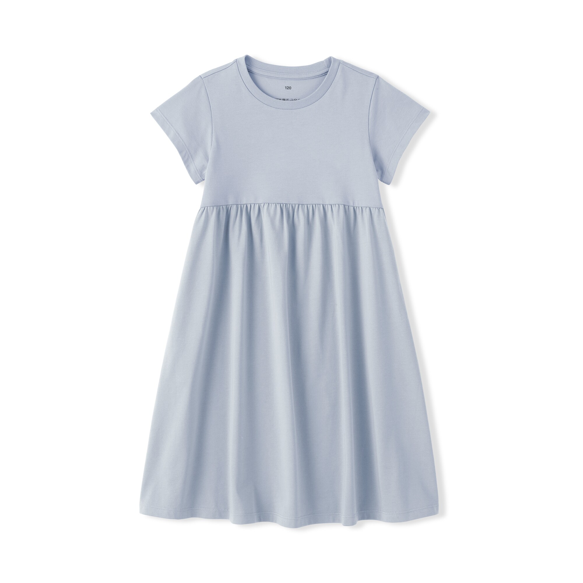 キッズ　涼感ＵＶカットクルーネック半袖ワンピース