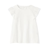 キッズ　楊柳ガーゼフリルスリーブブラウス