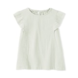 キッズ　楊柳ガーゼフリルスリーブブラウス