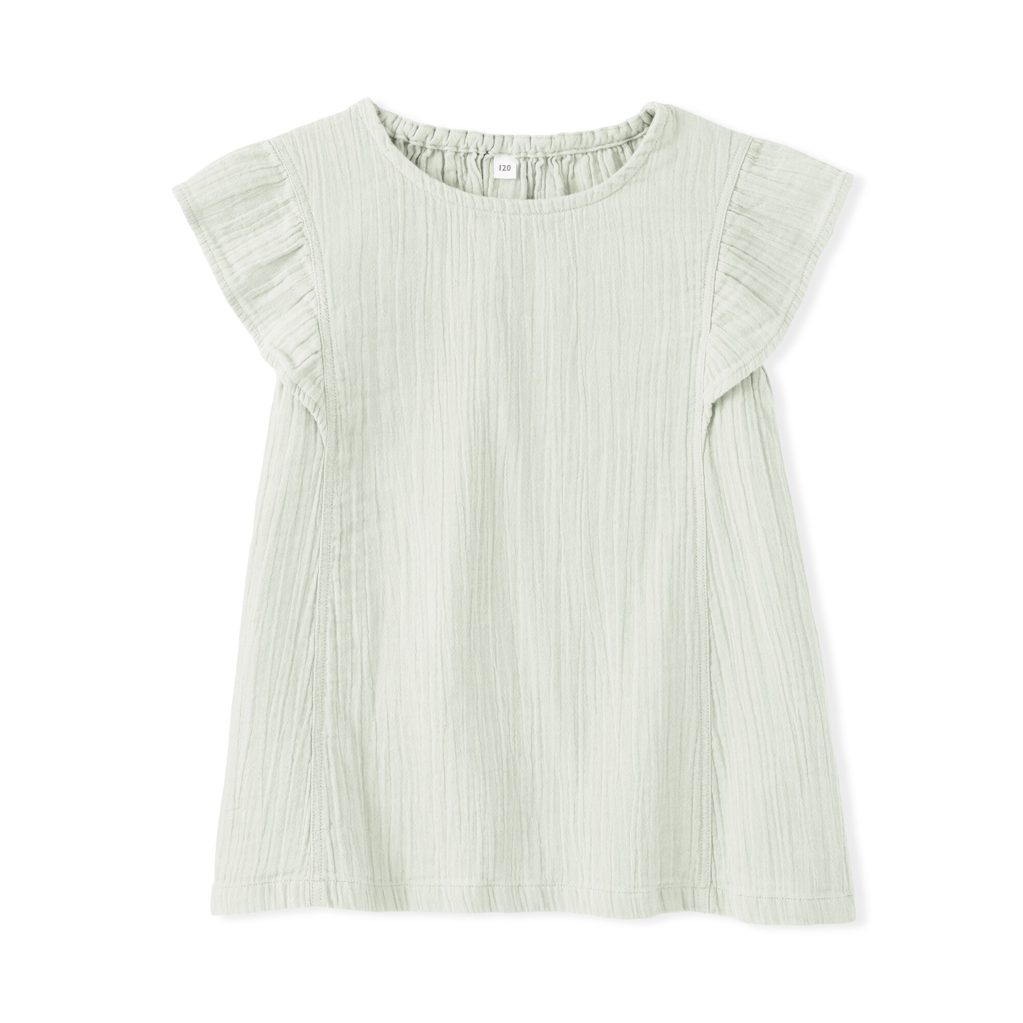 キッズ　楊柳ガーゼフリルスリーブブラウス