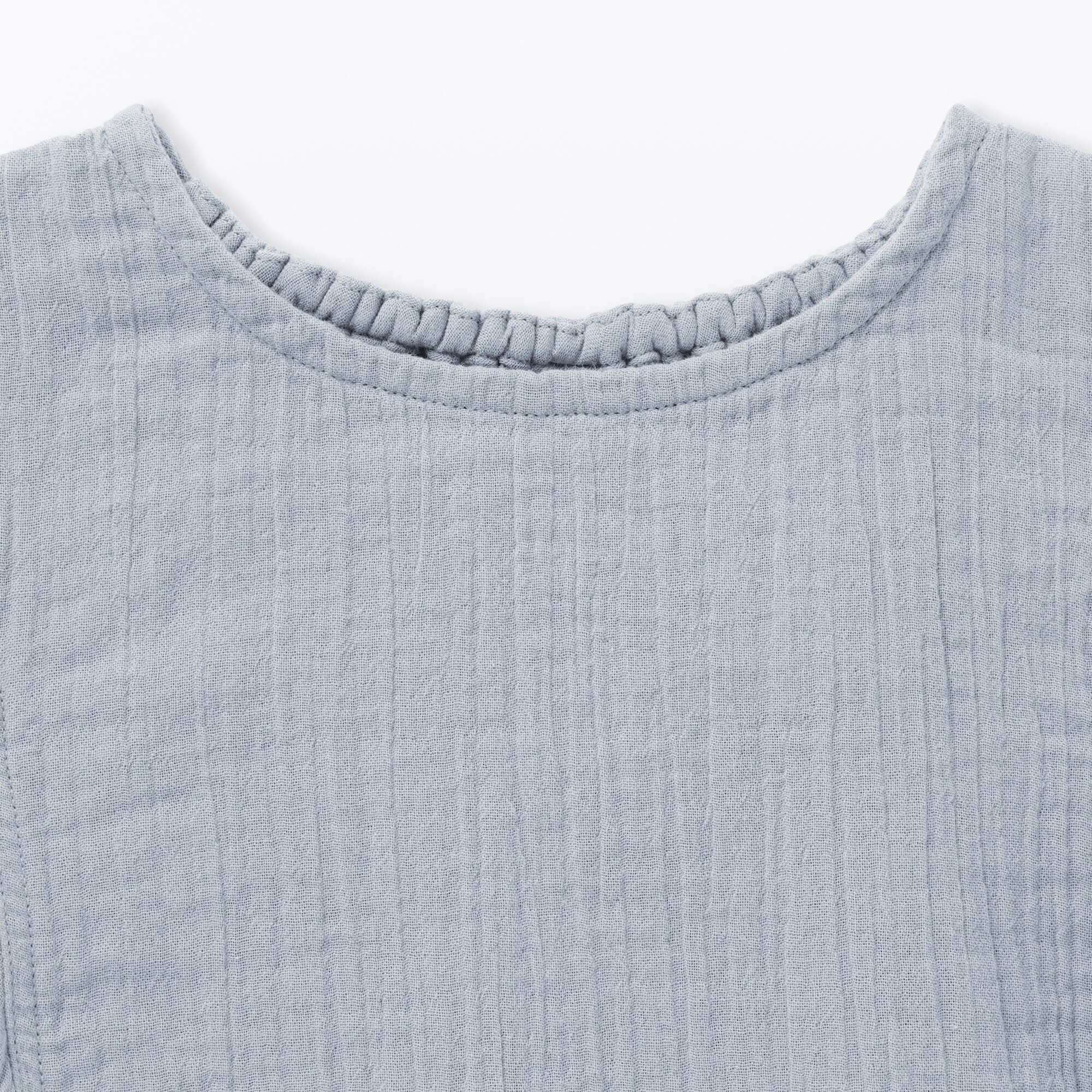 キッズ　楊柳ガーゼフリルスリーブブラウス