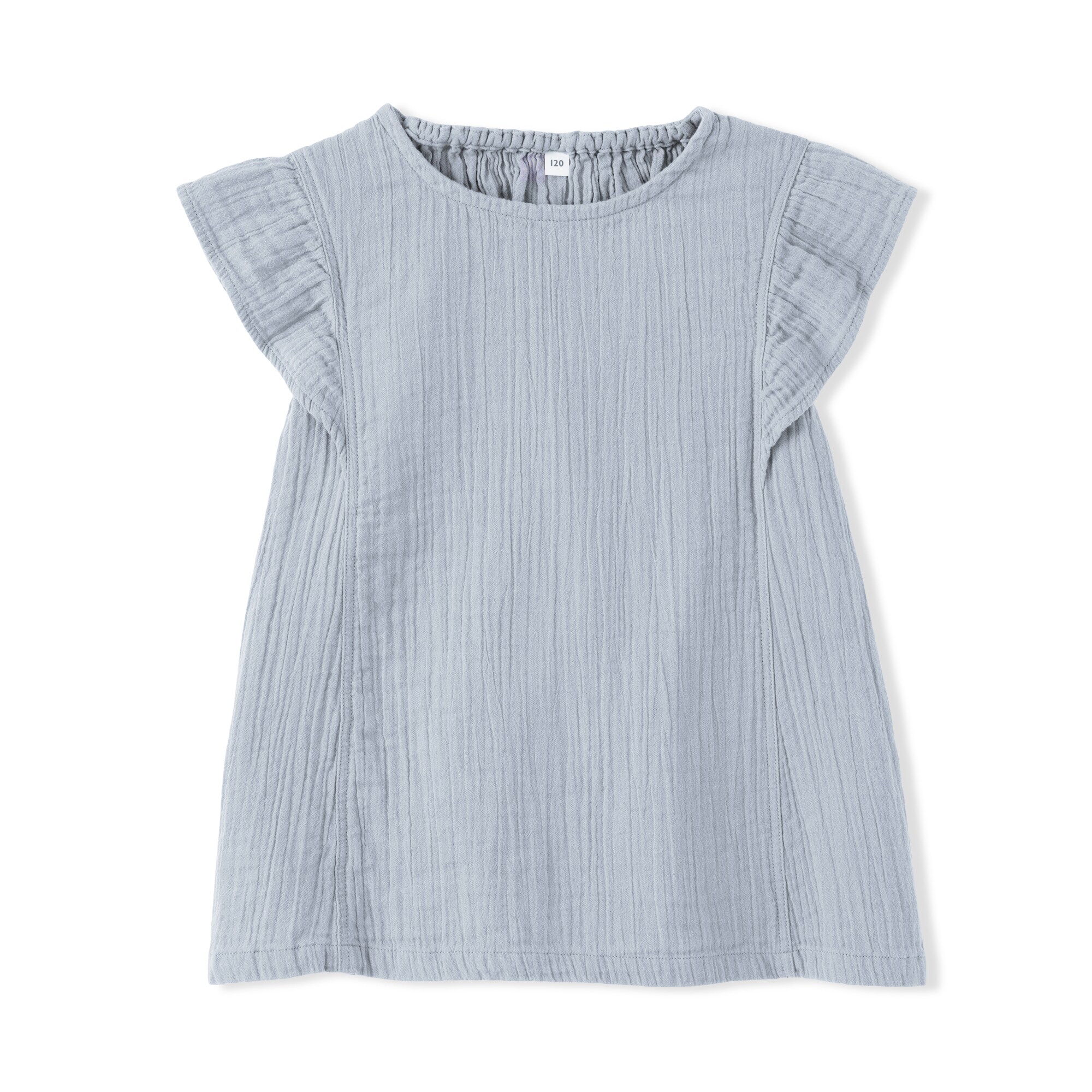 キッズ　楊柳ガーゼフリルスリーブブラウス