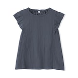 キッズ　楊柳ガーゼフリルスリーブブラウス