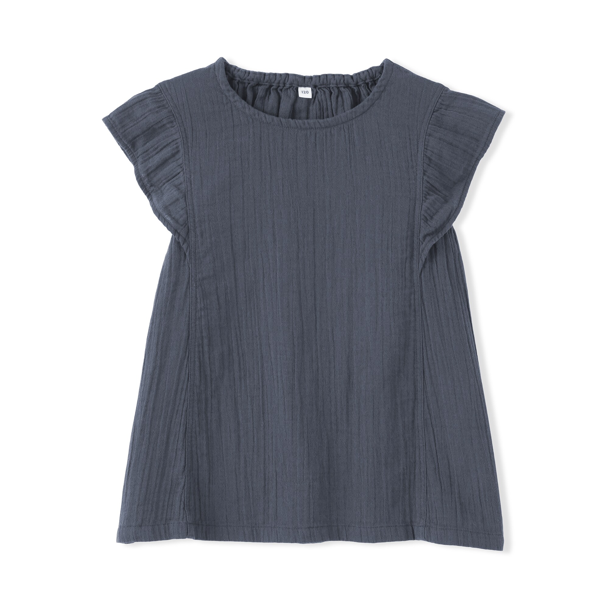 キッズ　楊柳ガーゼフリルスリーブブラウス