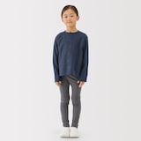 キッズ　ＵＶカット梨地編みクルーネックカーディガン