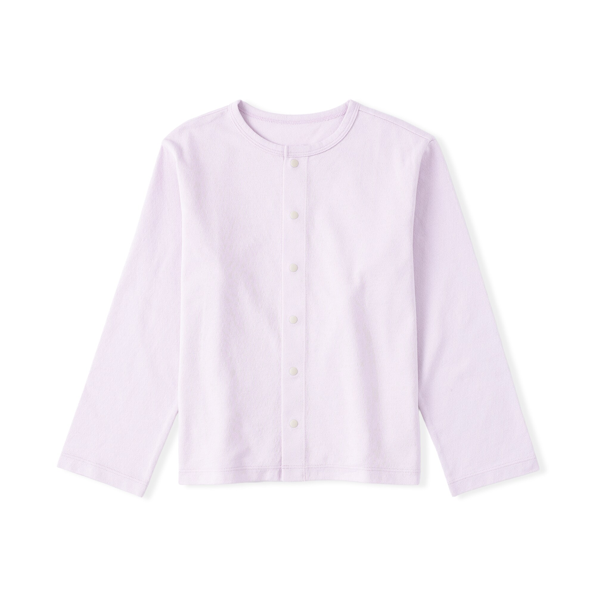 キッズ　ＵＶカット梨地編みクルーネックカーディガン