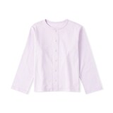 キッズ　ＵＶカット梨地編みクルーネックカーディガン