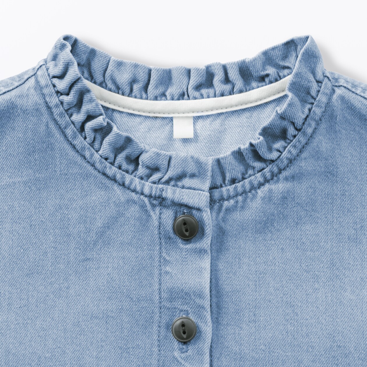 キッズ　ライトオンスデニムスタンドカラー長袖ワンピ―ス