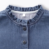 キッズ　ライトオンスデニムスタンドカラー長袖ワンピ―ス