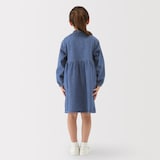 キッズ　ライトオンスデニムスタンドカラー長袖ワンピ―ス