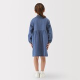 キッズ　ライトオンスデニムスタンドカラー長袖ワンピ―ス