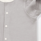 ベビー　脇に縫い目のない鹿の子編み半袖ショートオール