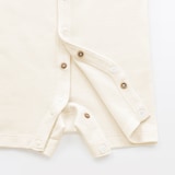 ベビー　脇に縫い目のない鹿の子編み半袖ショートオール