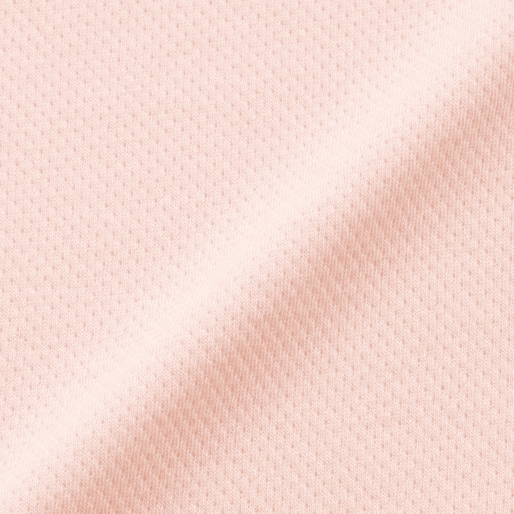 ベビー　脇に縫い目のない鹿の子編み半袖ショートオール