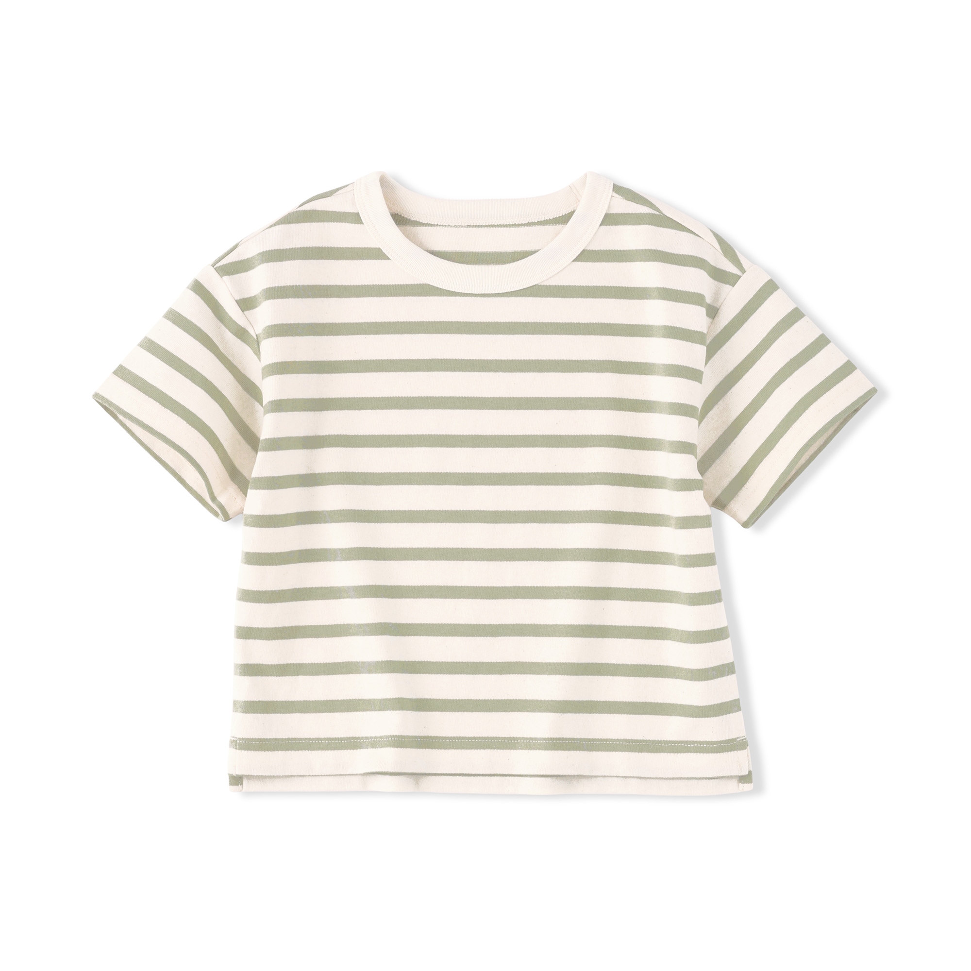 ベビー　あたまするっと　太番手クルーネック半袖Ｔシャツ