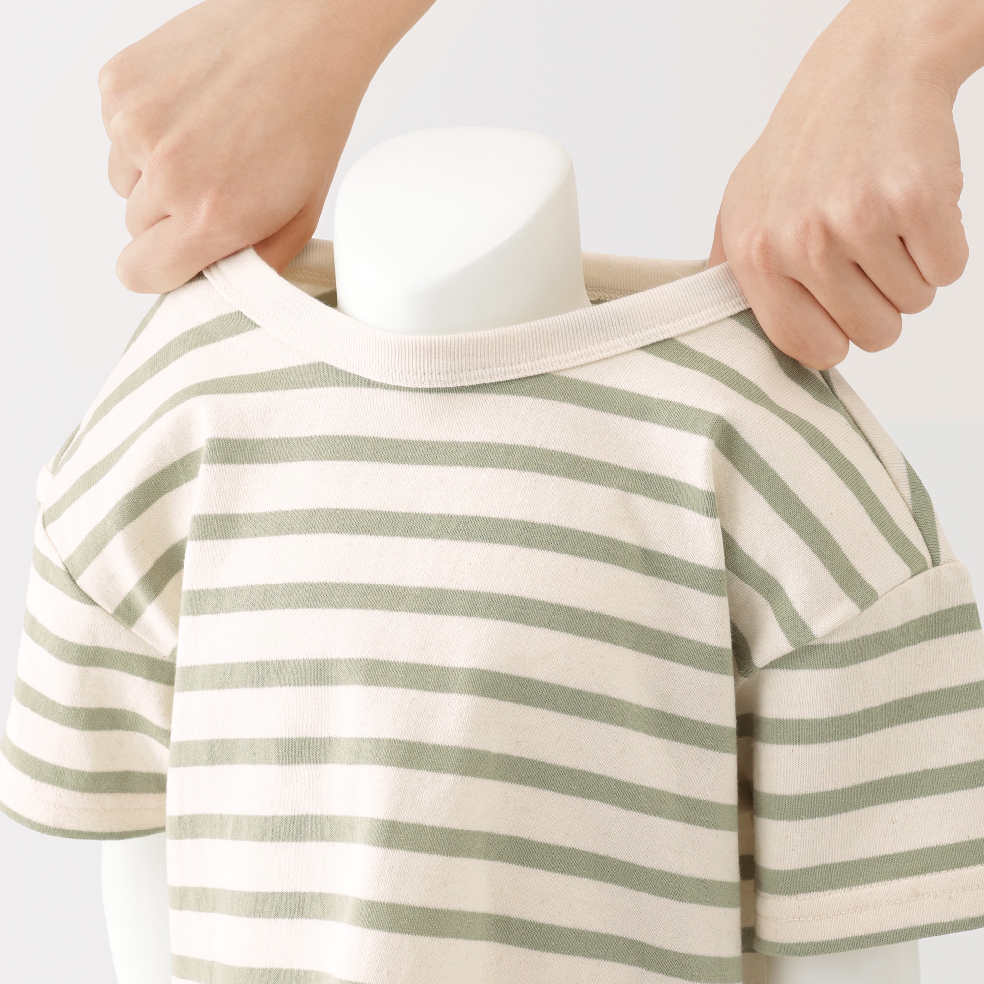 ベビー　あたまするっと　太番手クルーネック半袖Ｔシャツ