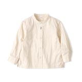 ベビー　二重ガーゼスタンドカラー長袖シャツ