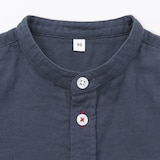 ベビー　二重ガーゼスタンドカラー長袖シャツ