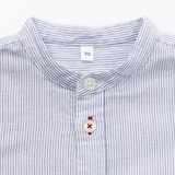 ベビー　二重ガーゼスタンドカラー長袖シャツ