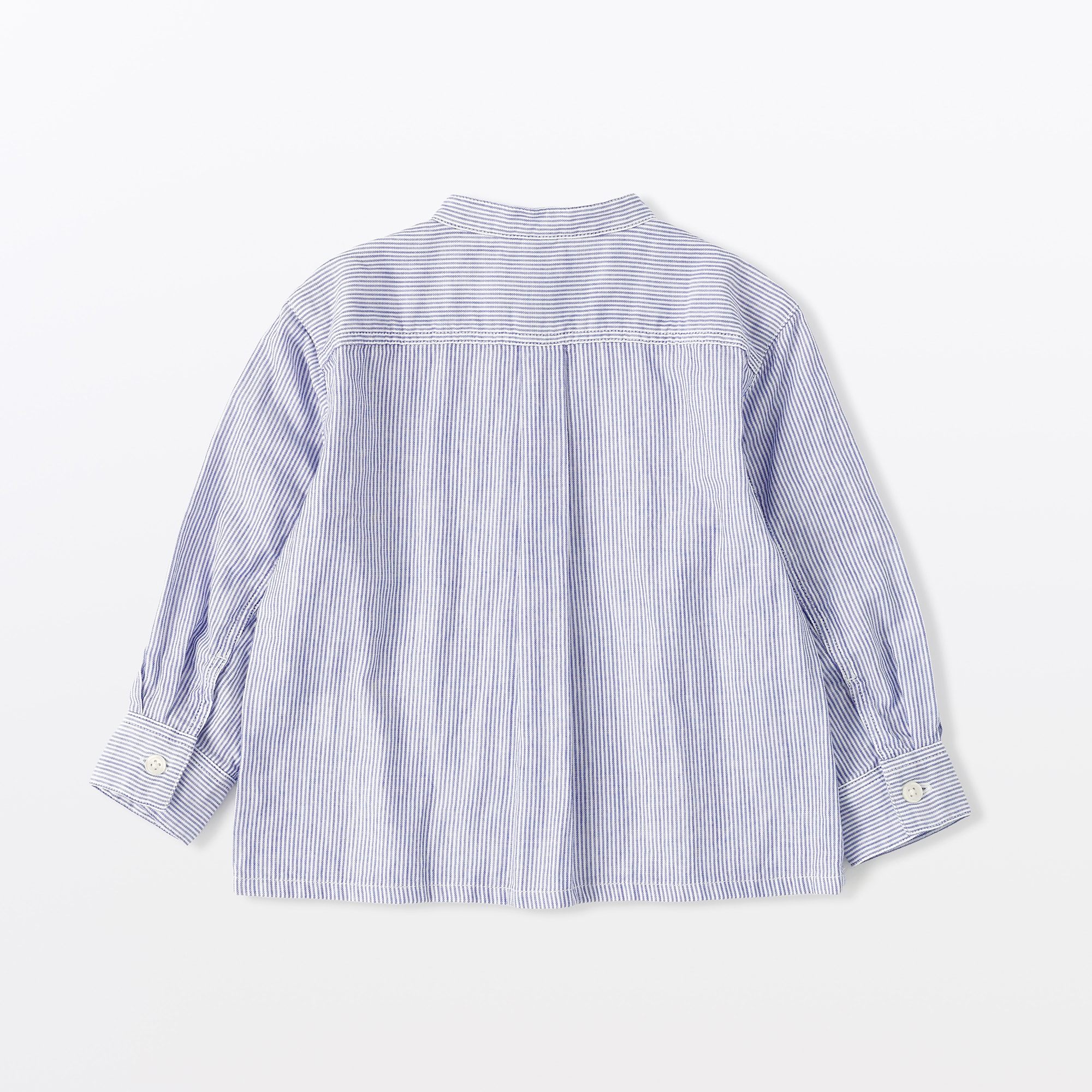 ベビー　二重ガーゼスタンドカラー長袖シャツ