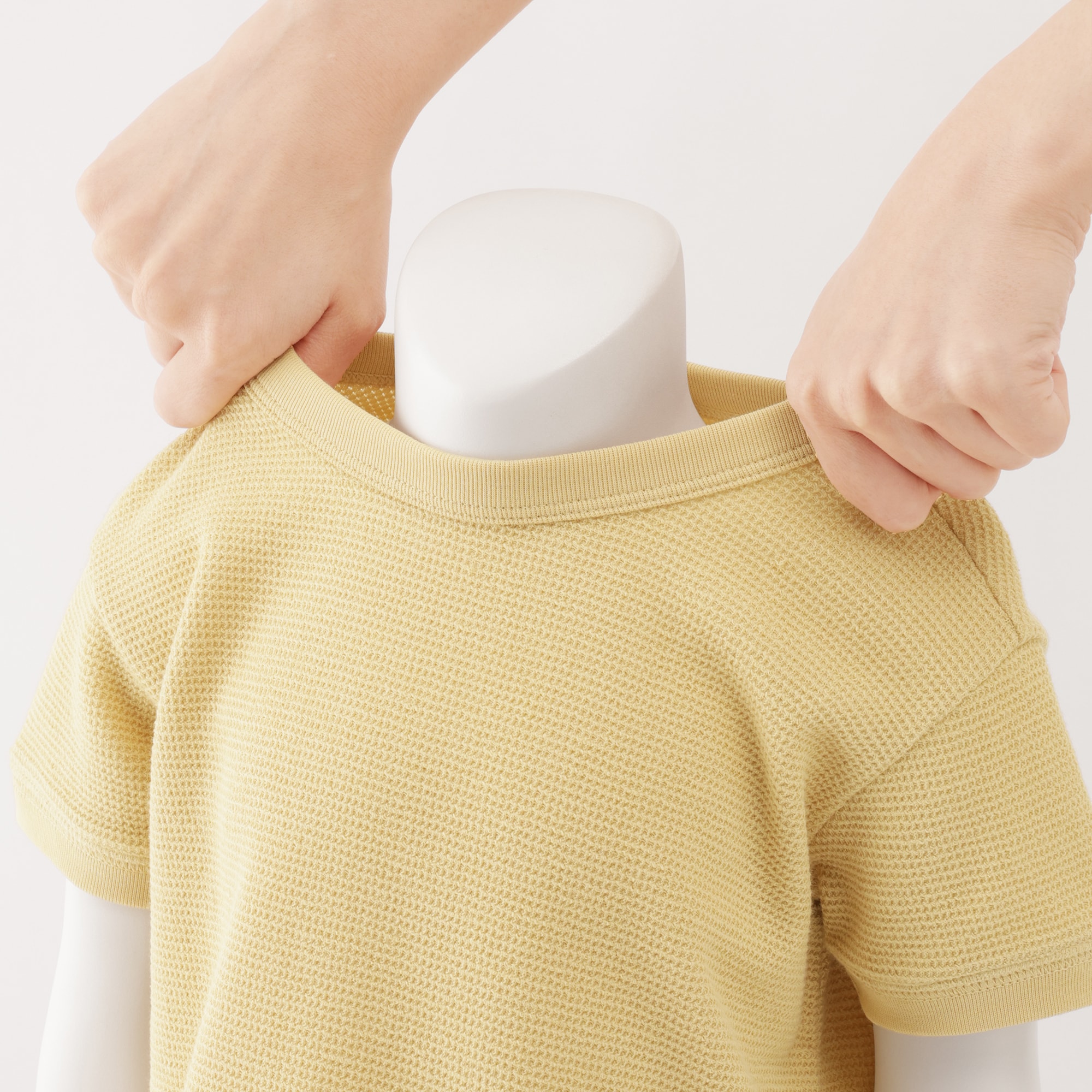 ベビー　あたまするっとワッフル編み半袖Ｔシャツ