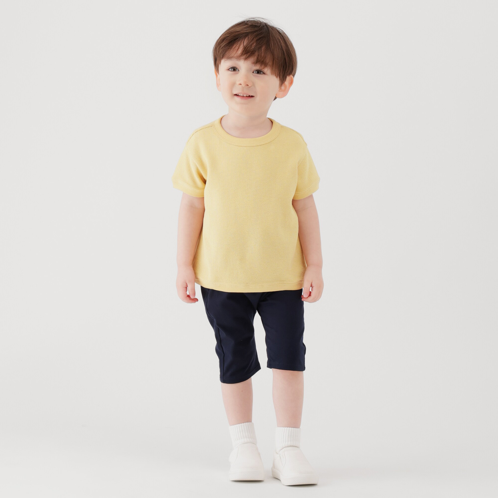 ベビー　あたまするっとワッフル編み半袖Ｔシャツ