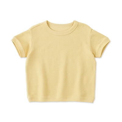 【３月上旬発売予定】ベビー　あたまするっとワッフル編み半袖Ｔシャツ