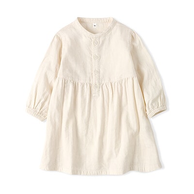 ベビー　二重ガーゼ長袖ワンピース