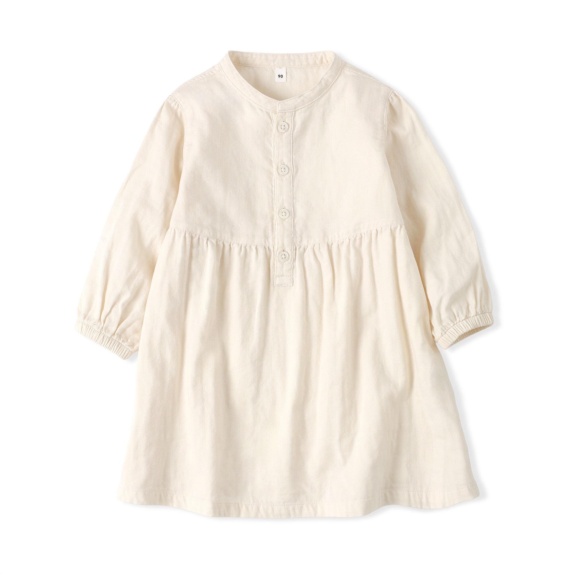 ベビー　二重ガーゼ長袖ワンピース