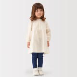 ベビー　二重ガーゼ長袖ワンピース