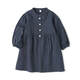 ベビー　二重ガーゼ長袖ワンピース