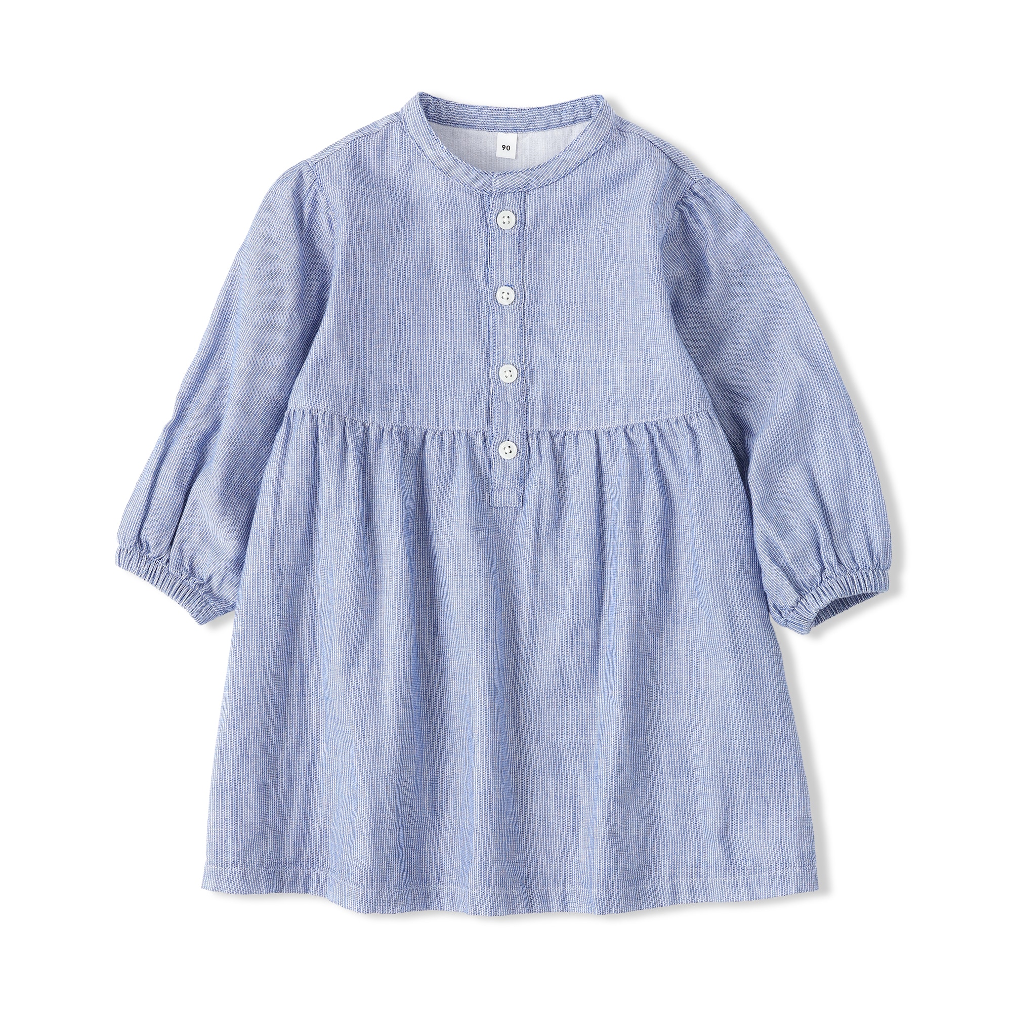 ベビー　二重ガーゼ長袖ワンピース