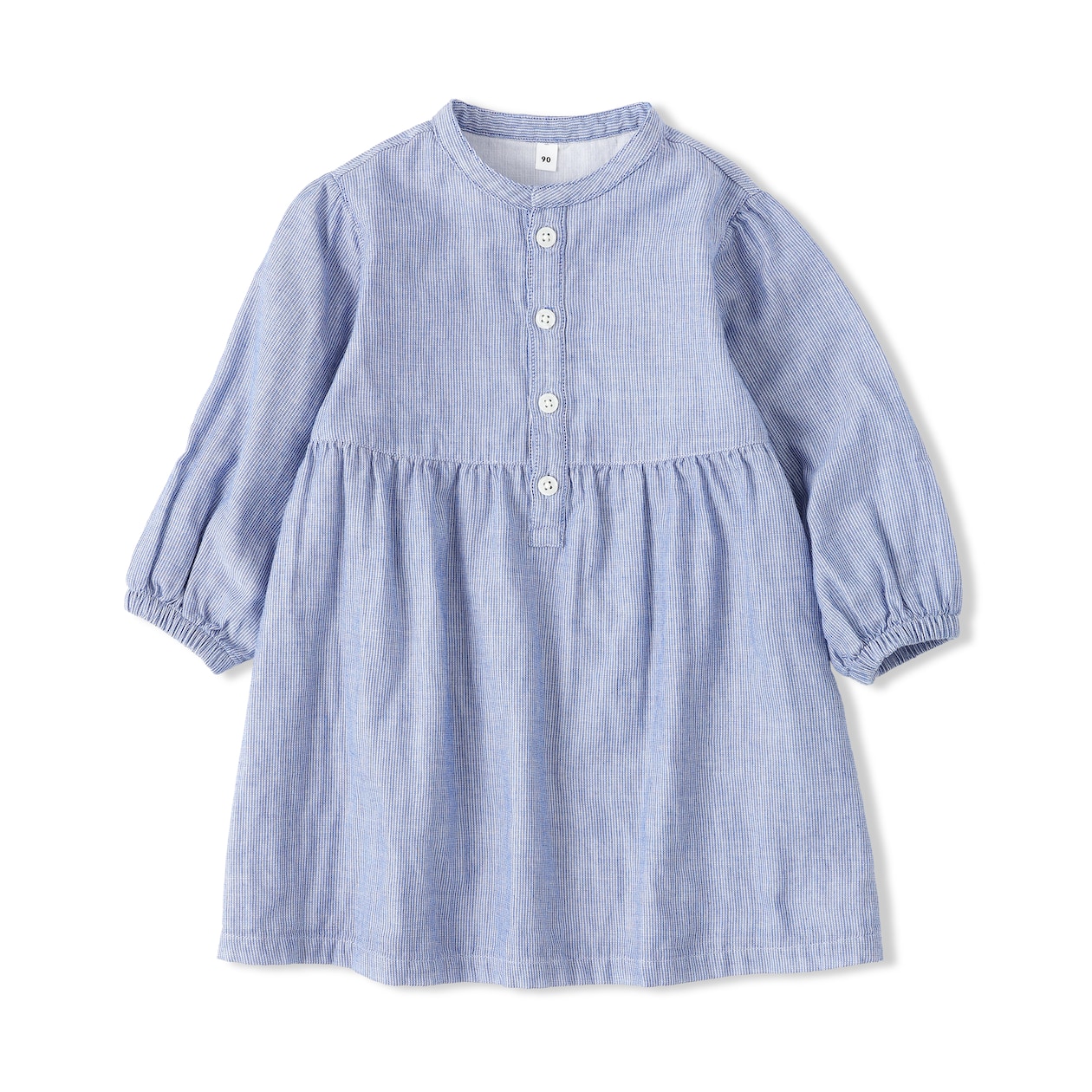 ベビー　二重ガーゼ長袖ワンピース