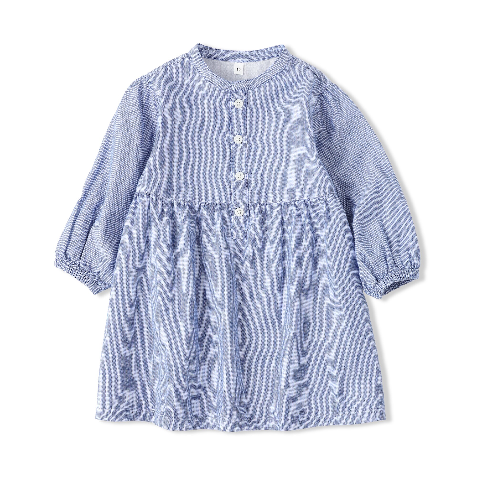 ベビー　二重ガーゼ長袖ワンピース