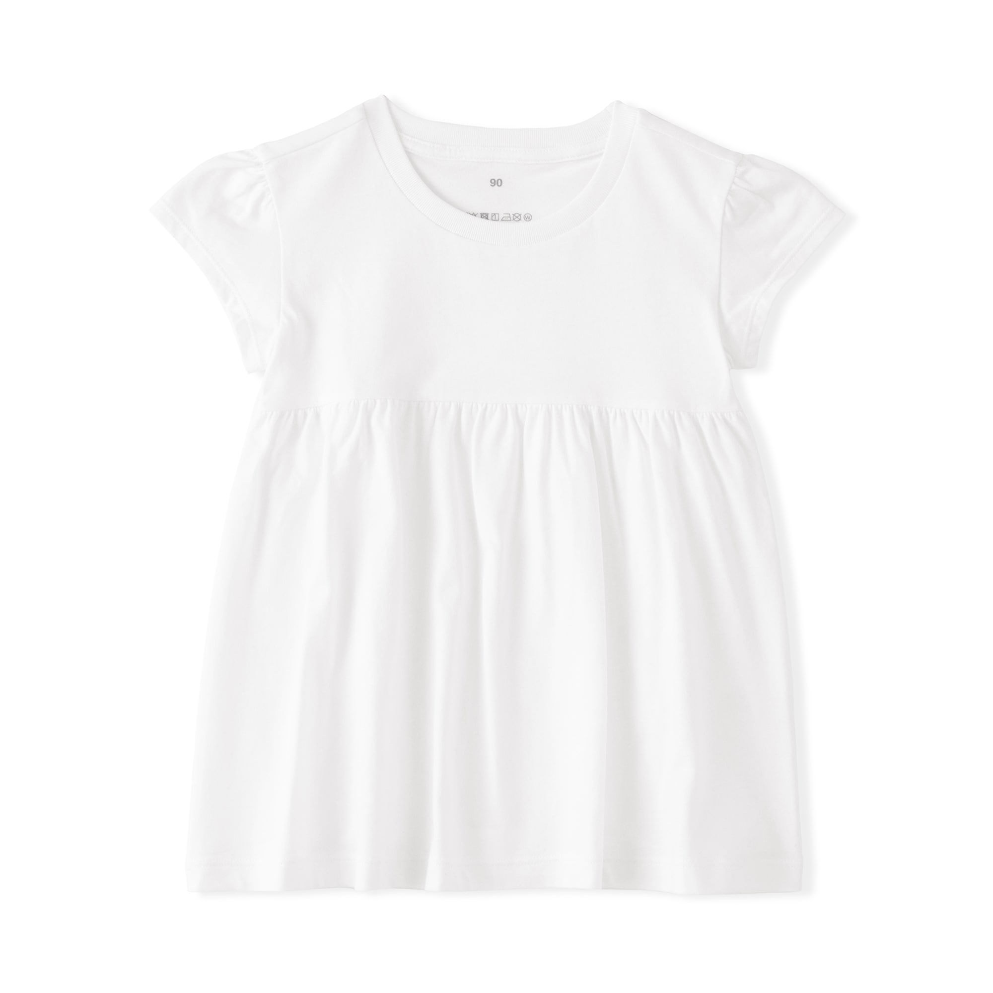 ベビー　あたまするっと　綿天竺編み半袖チュニック