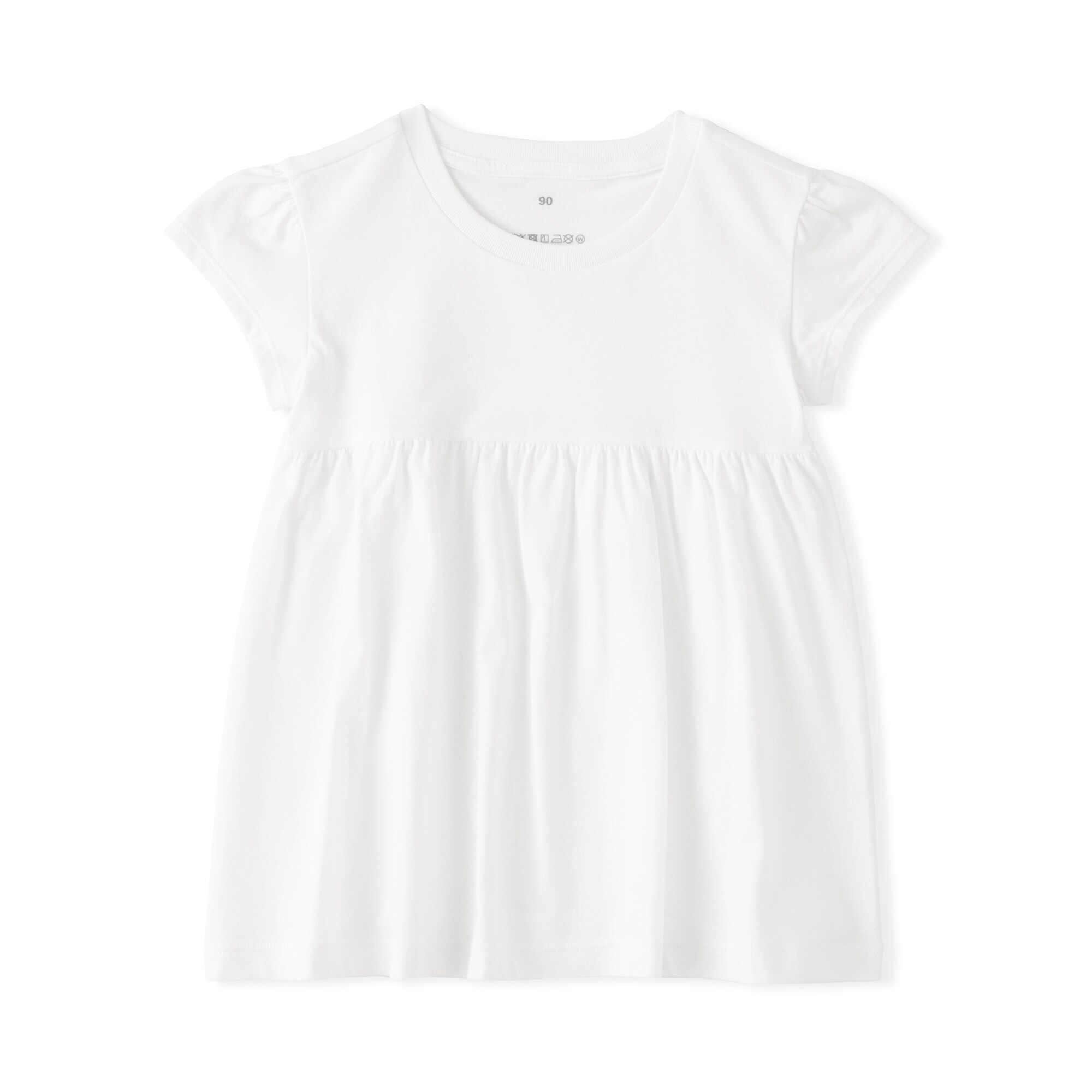 ベビー　あたまするっと　綿天竺編み半袖チュニック