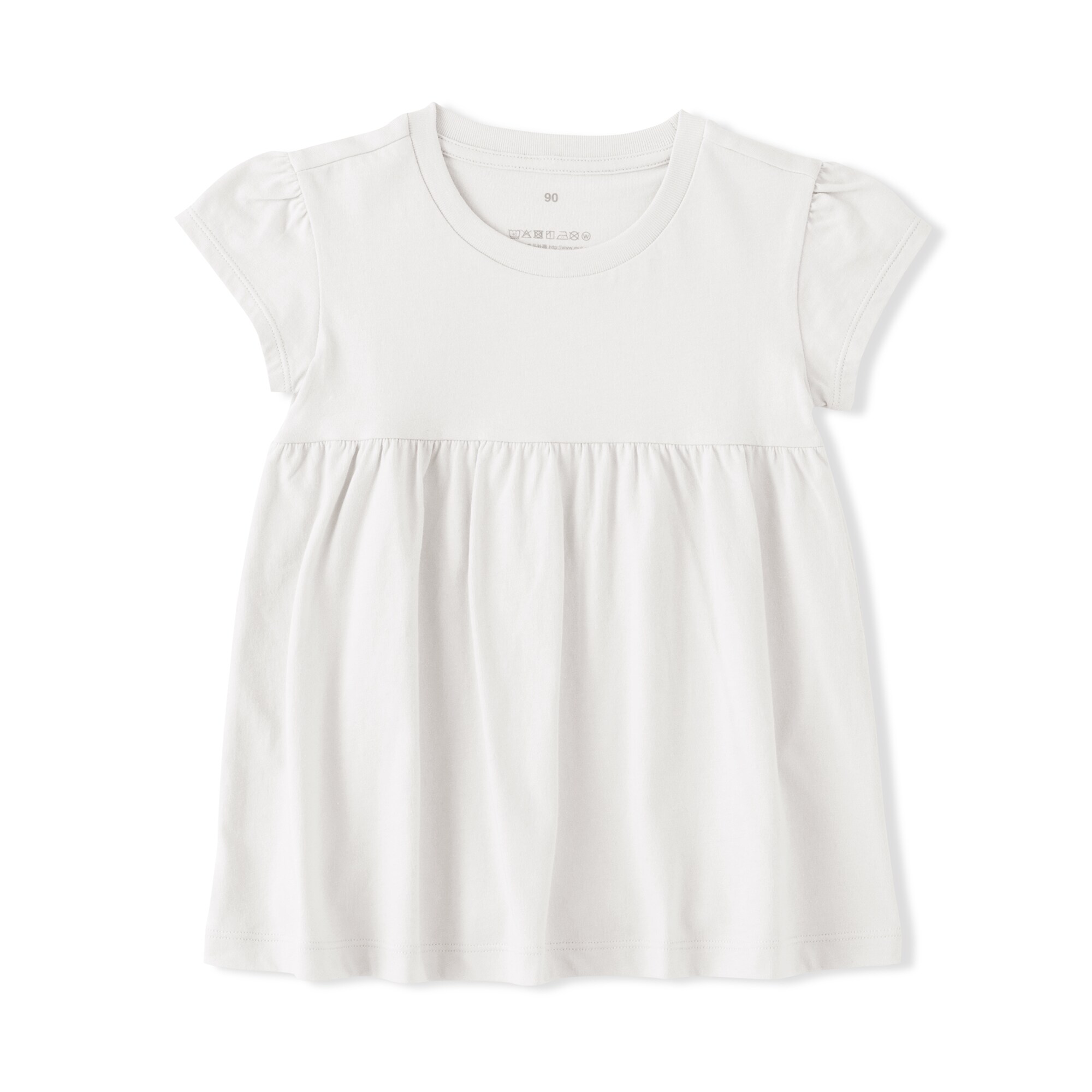 ベビー　あたまするっと　綿天竺編み半袖チュニック