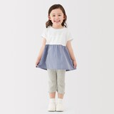 ベビー　あたまするっと　涼感サッカーフレンチスリーブチュニック