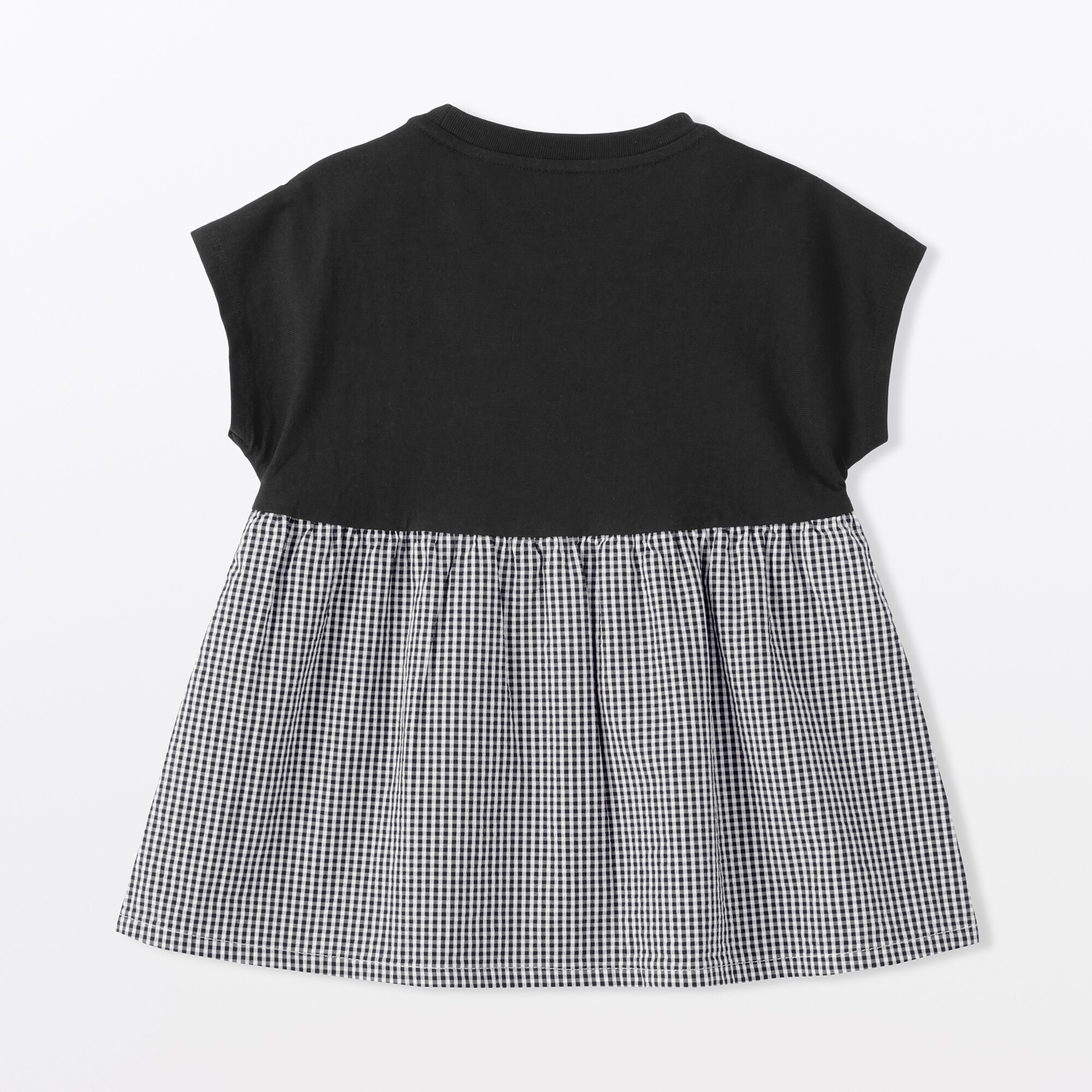 ベビー　あたまするっと　涼感サッカーフレンチスリーブチュニック