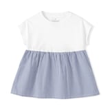 ベビー　あたまするっと　涼感サッカーフレンチスリーブチュニック