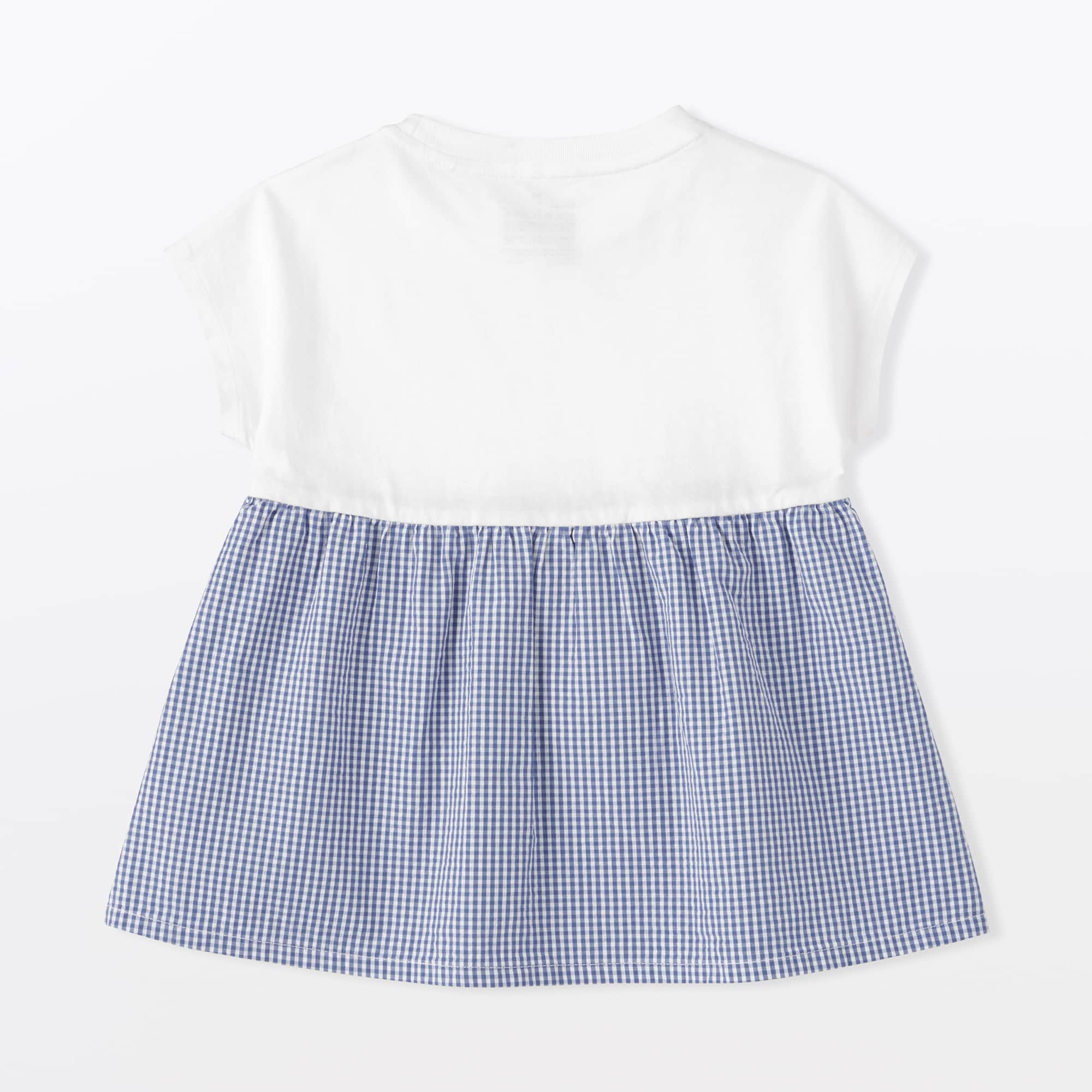 ベビー　あたまするっと　涼感サッカーフレンチスリーブチュニック