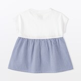 ベビー　あたまするっと　涼感サッカーフレンチスリーブチュニック