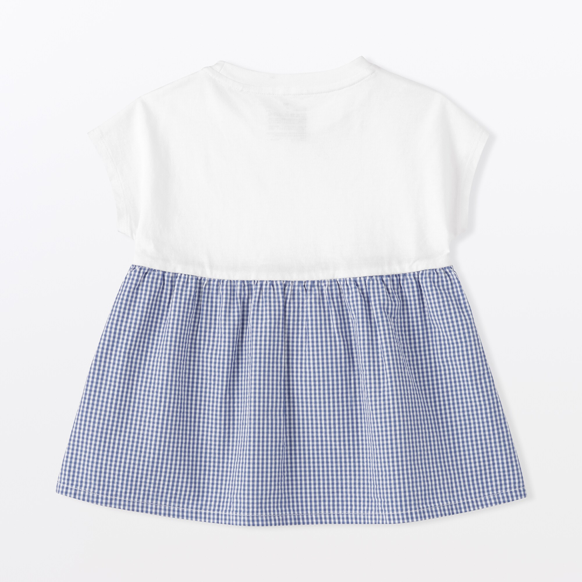 ベビー　あたまするっと　涼感サッカーフレンチスリーブチュニック