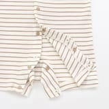 ベビー　脇に縫い目のないリブ編み半袖ショートオール