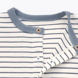 ベビー　脇に縫い目のないリブ編み半袖ショートオール