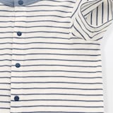 ベビー　脇に縫い目のないリブ編み半袖ショートオール