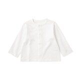 ベビー　ＵＶカット梨地編みクルーネックカーディガン